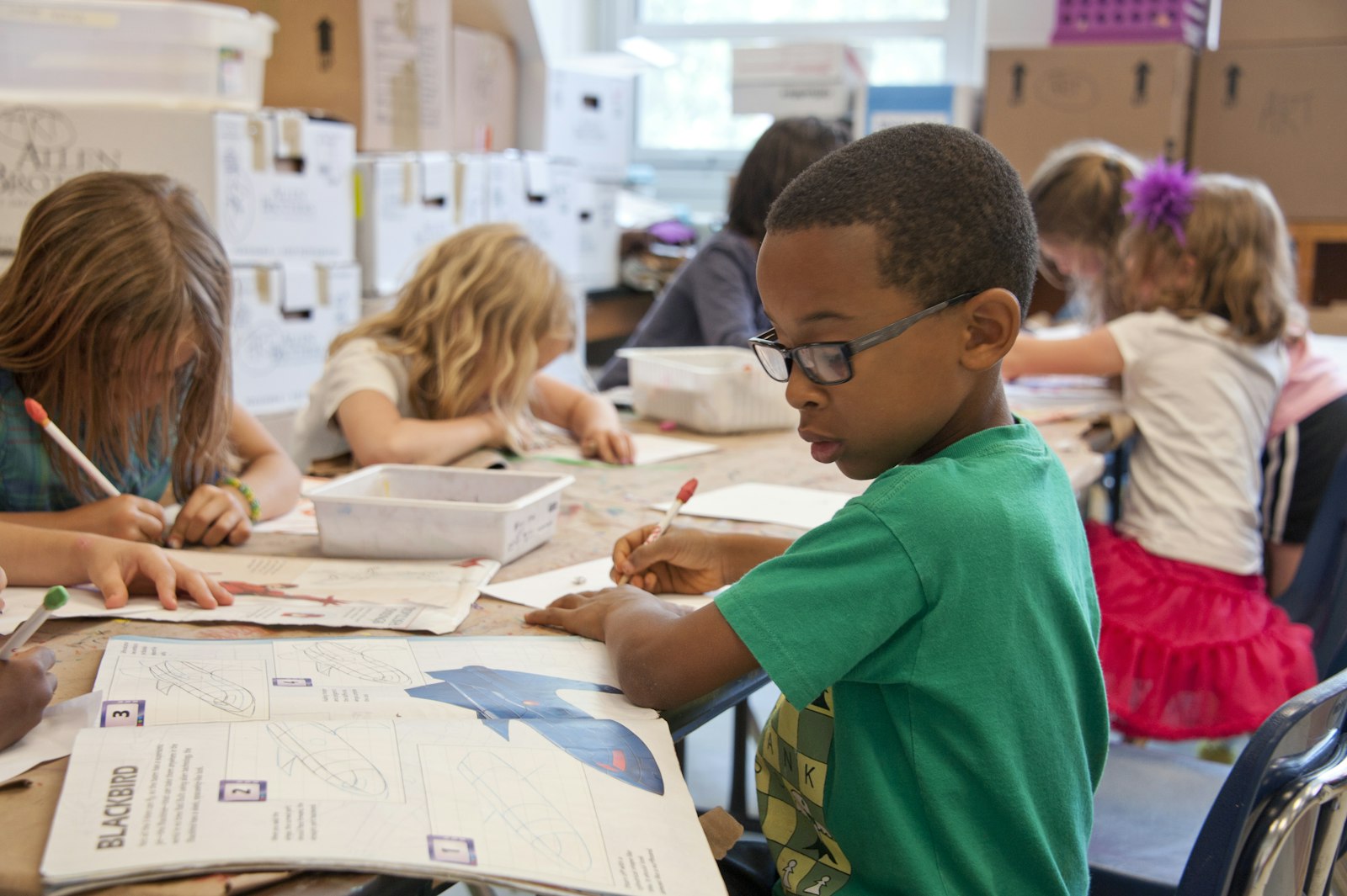 Students drawing
