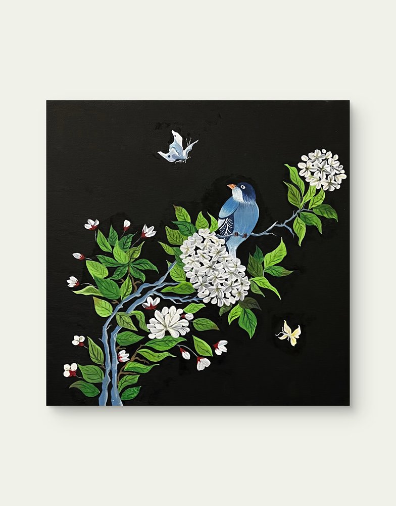 Hydrangea and bird